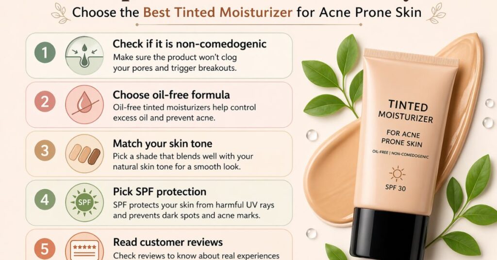 steps to choose best tinted moisturizer for acne prone skin correctly