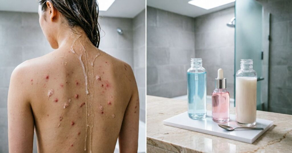 skincare products what causes back acne in females conditioner residue