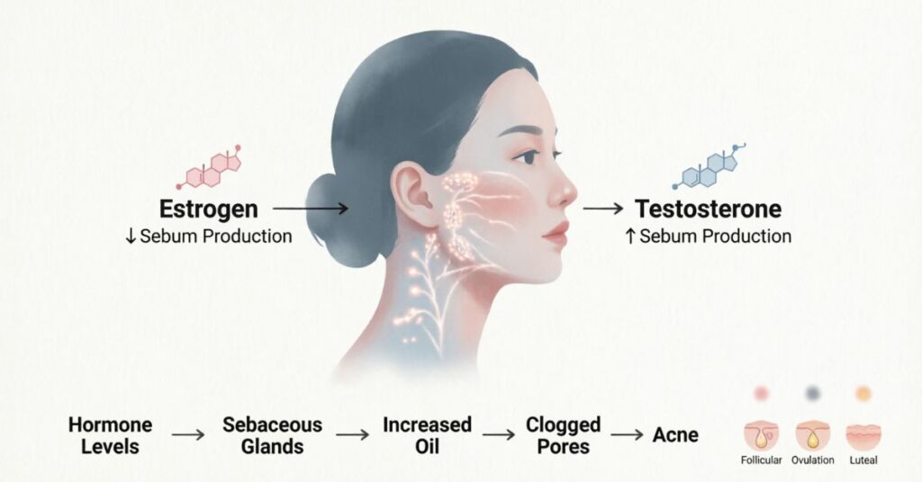 what causes back acne in females due to hormonal changes acne skin diagram female hormones