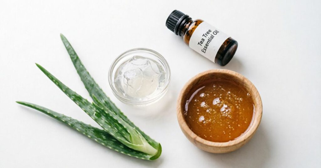 natural remedies for shoulder acne aloe vera honey tea tree oil
