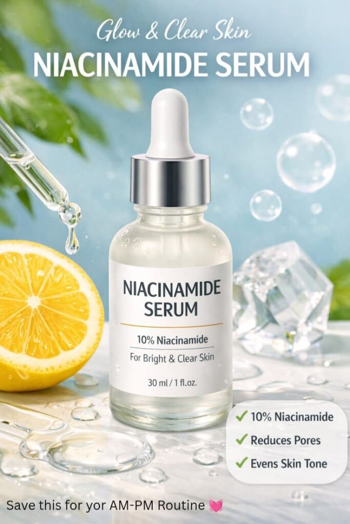 Niacinamide serum for acne-prone skin to reduce oil, minimize pores, and improve skin texture