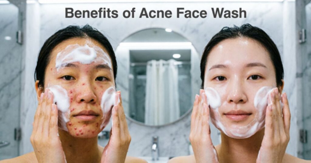 key benefits of acne face wash for clear skin including oil control and pore cleaning