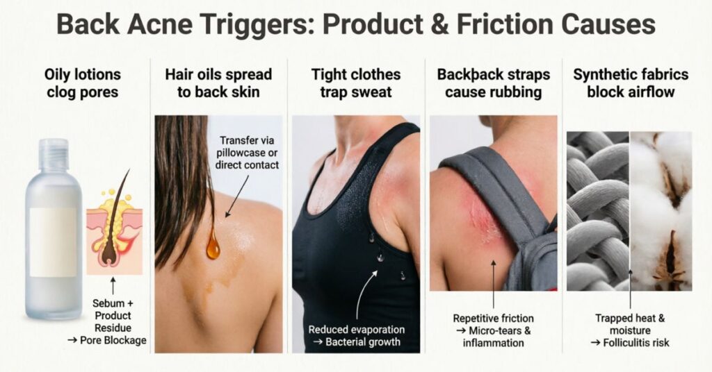 daily routine to prevent back acne and keep skin clean
