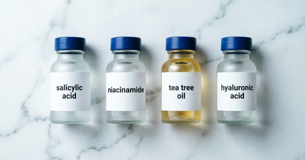 best ingredients in acne face wash like salicylic acid and niacinamide