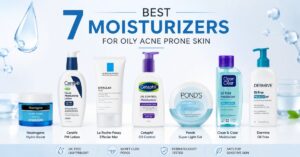 7 best moisturizer for oily acne prone skin with product names display