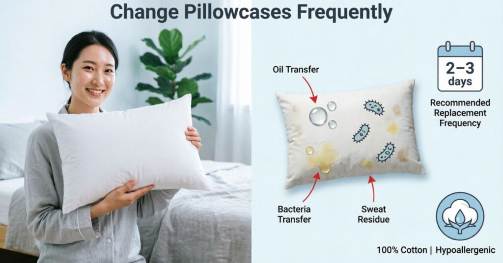 clean pillowcases prevent acne