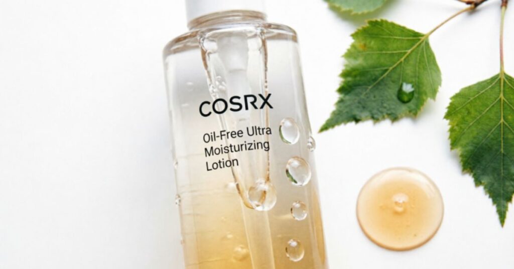 COSRX Oil-Free Lotion for acne prone skin with birch sap providing deep hydration and soothing sensitive skin