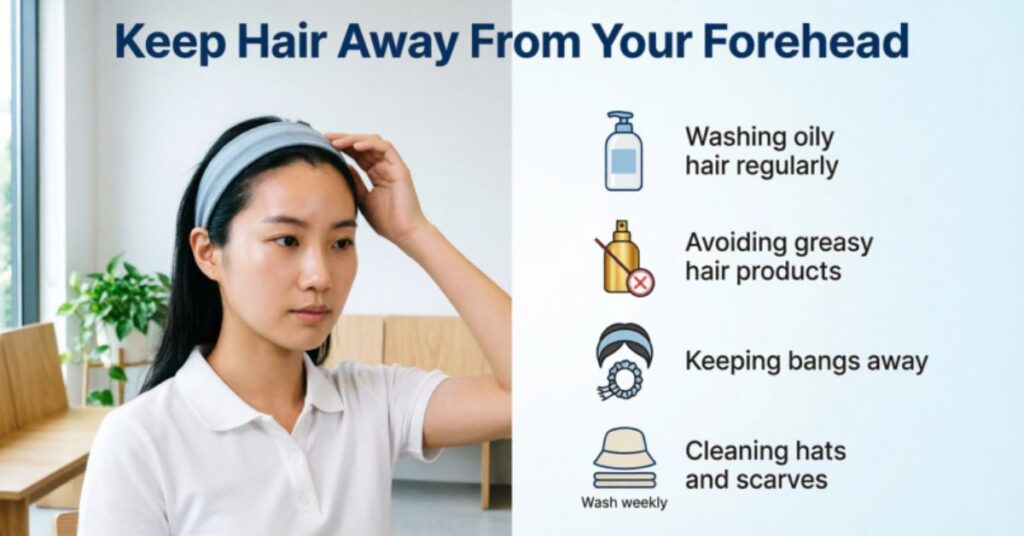 forehead acne hair care