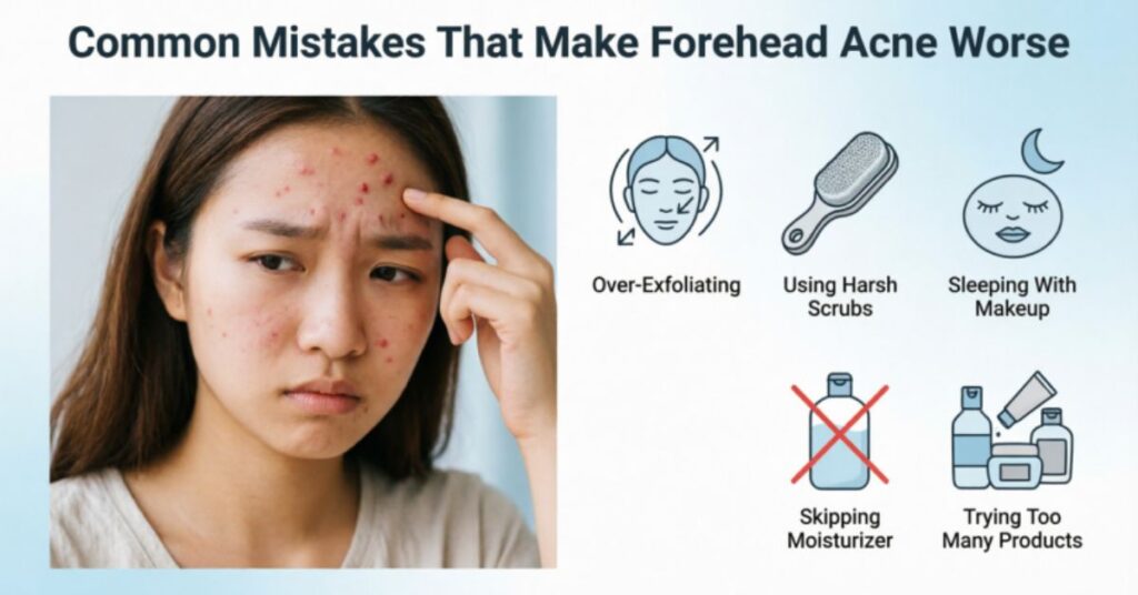 forehead acne mistakes guide