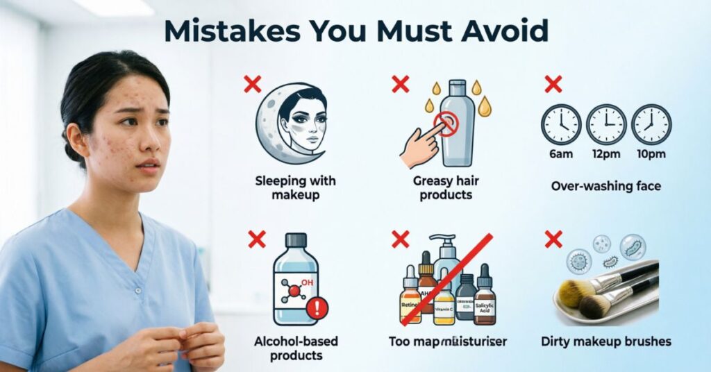 forehead acne skincare mistakes (1)
