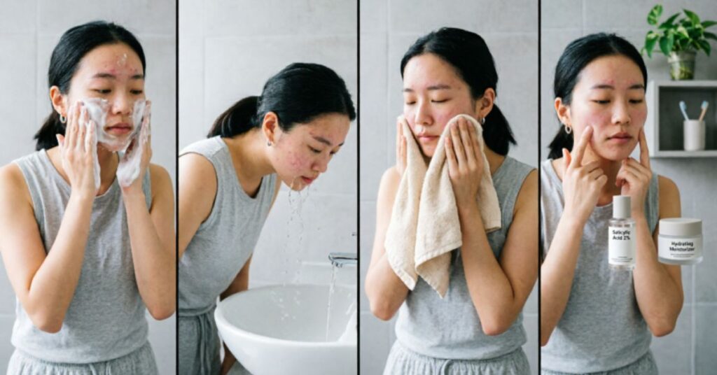 how to use acne face wash correctly step by step