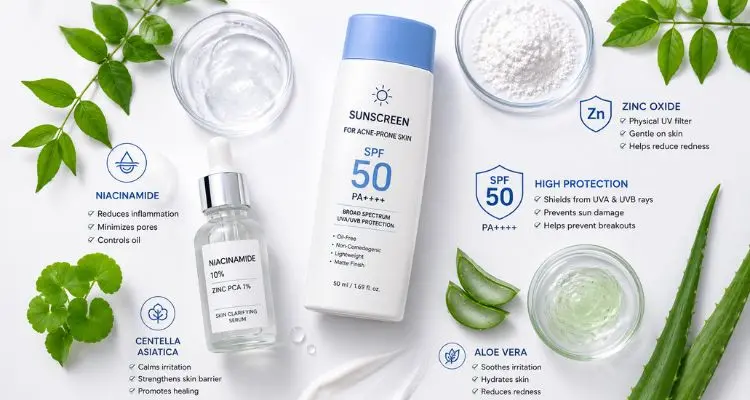 Common sunscreen ingredients that may clog pores