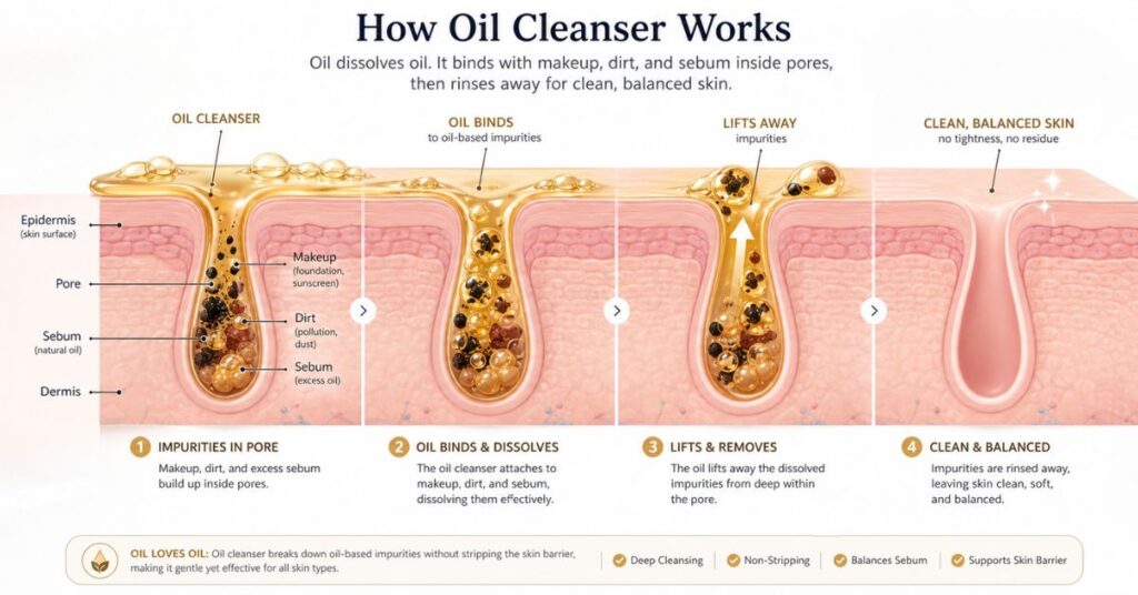 Oil Cleanser for Acne Prone Skin – Complete Guide how oil cleanser for acne prone skin works to remove dirt oil and unclog pores