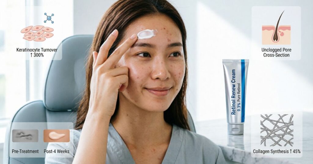 retinoids forehead acne treatment