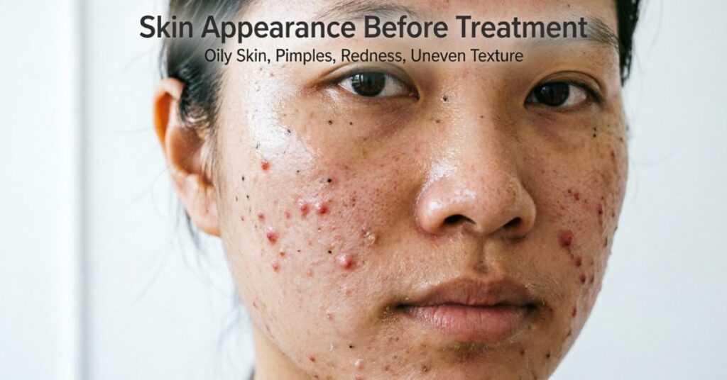  acne on cheeks meaning skin appearance before treatment oily skin pimples blackheads whiteheads uneven texture