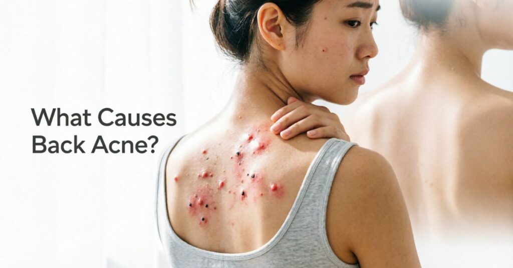 Back Acne Causes: Complete Guide to Clear Skin person with back acne showing pimples and clogged pores introduction to back acne causes