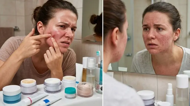 Common mistakes people make in acne care including popping pimples overusing treatments skipping moisturizer and changing products frequently
