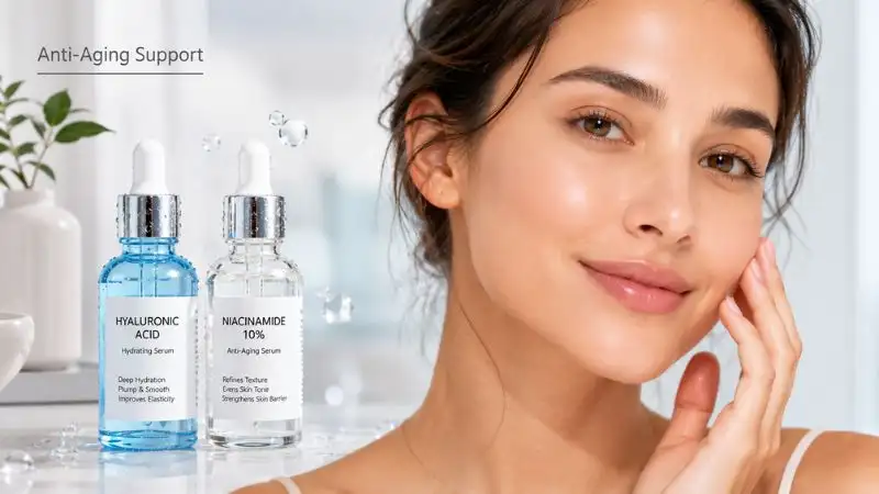 Niacinamide and hyaluronic acid benefits for anti-aging skincare and smoother skin