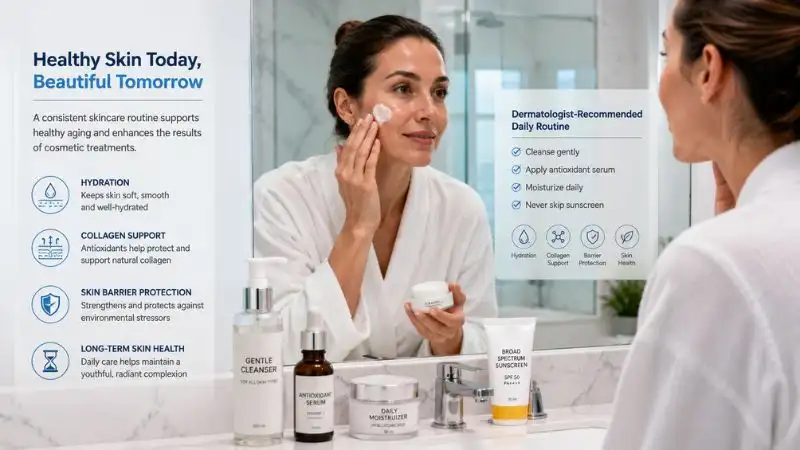 Healthy anti-aging skincare routine
