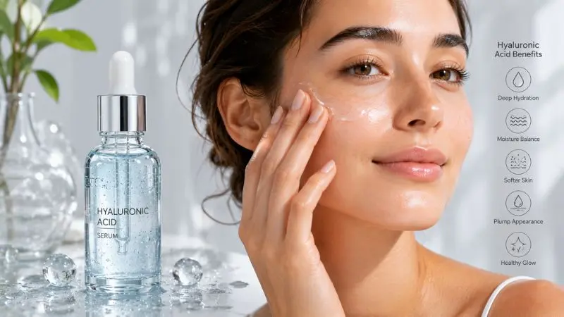 Hyaluronic acid benefits for hydrated soft and glowing skin