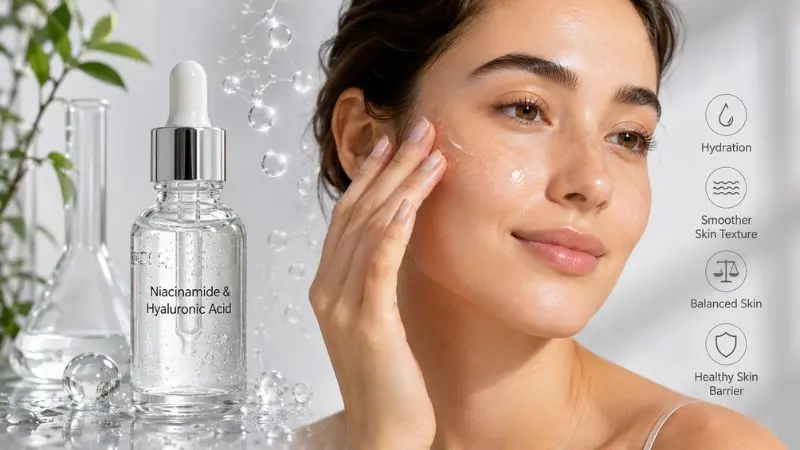 Niacinamide and hyaluronic acid skincare benefits for healthy hydrated skin