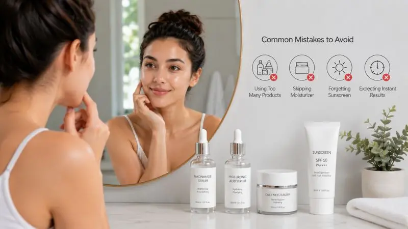 Common mistakes when using niacinamide and hyaluronic acid in skincare routines