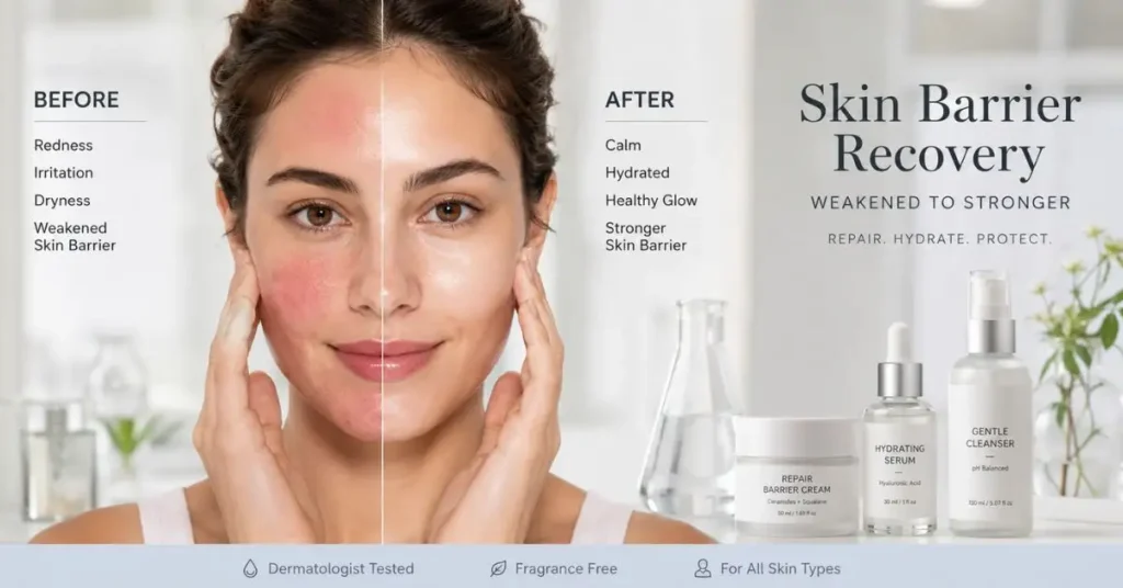 Repair damaged skin barrier with dermatologist recommended skincare routine