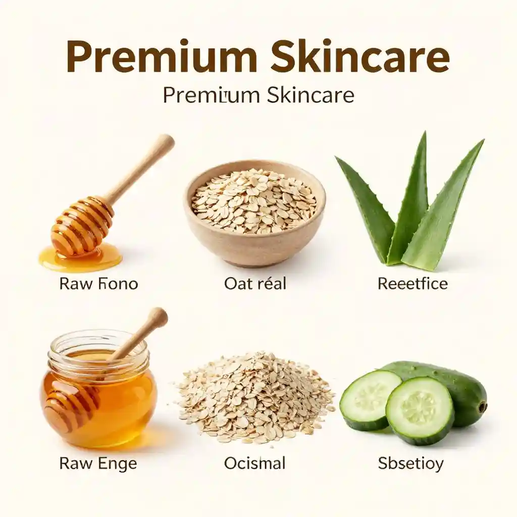 Safe home remedies for glowing skin featuring honey oatmeal aloe vera and cucumber for hydration and soothing skin care