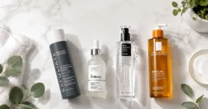 Best Exfoliator for Acne-Prone Skin featuring salicylic acid, BHA, and chemical exfoliating skincare products for clearer skin