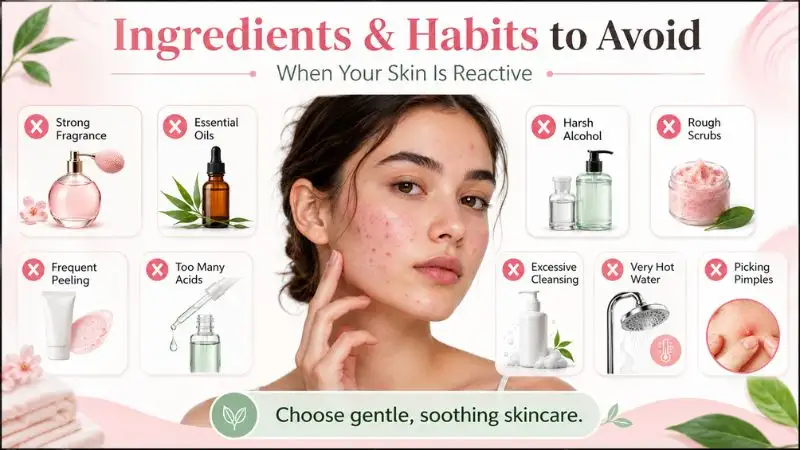 Ingredients and habits to avoid for reactive acne-prone skin