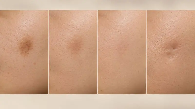 Acne marks fade over time while true acne scars can persist
