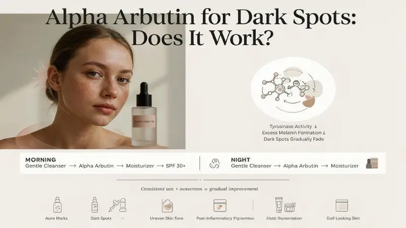 Alpha arbutin for dark spots and hyperpigmentation on face