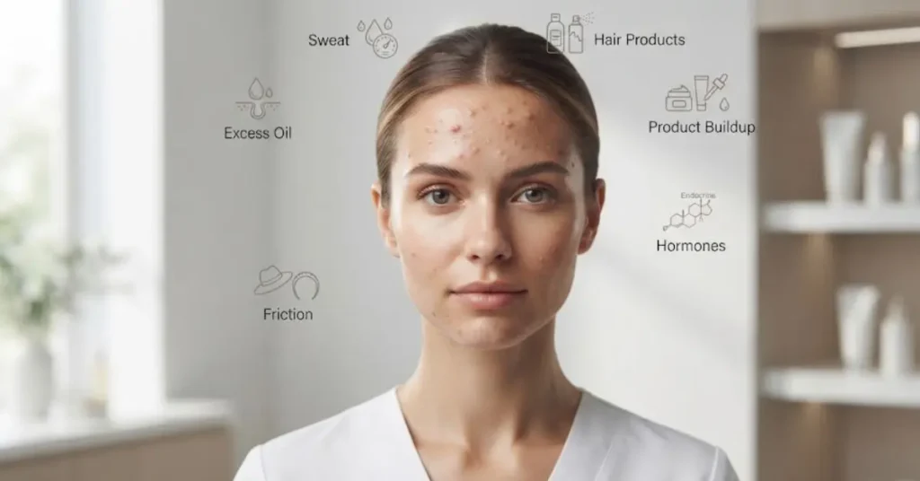 common causes of forehead breakouts