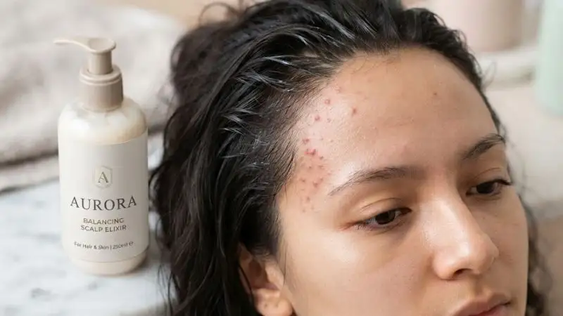 Hair products cause forehead acne