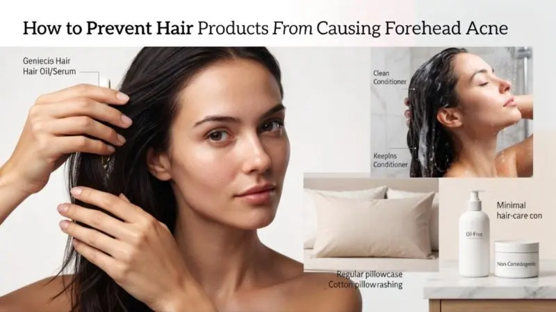 Hair products cause forehead acne prevention with proper hair care