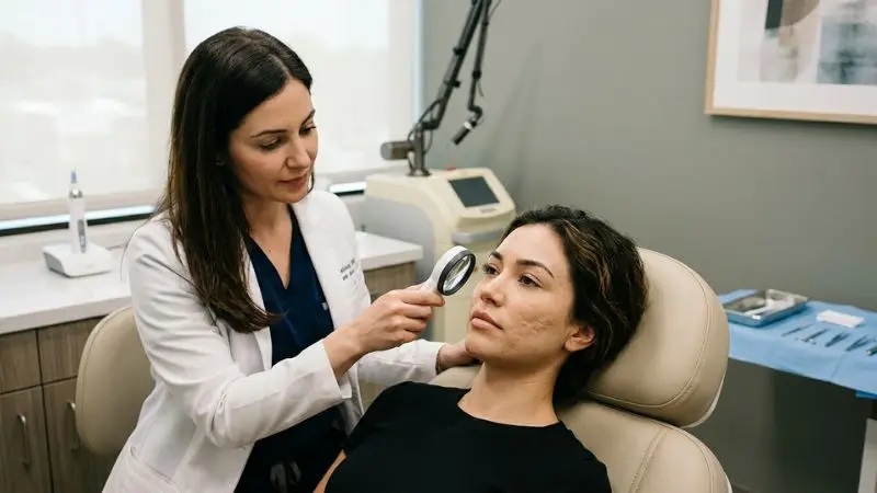 Professional acne scar treatment for different scar types