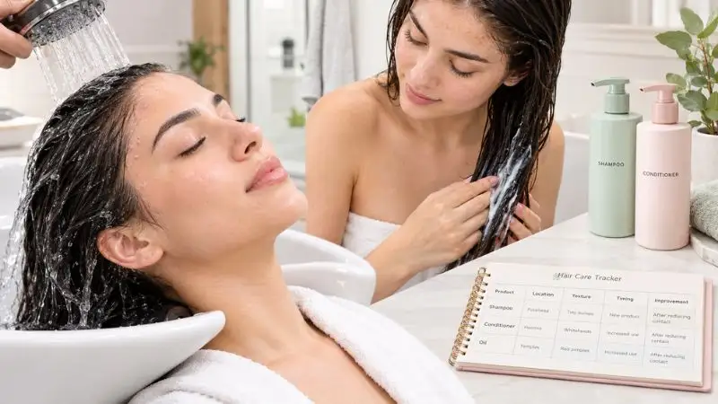 Hair products cause forehead acne from shampoo and conditioner contact