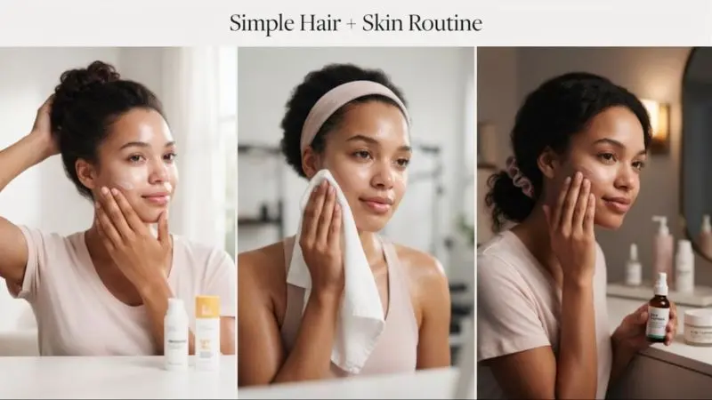 Hair products cause forehead acne: simple hair and skin routine